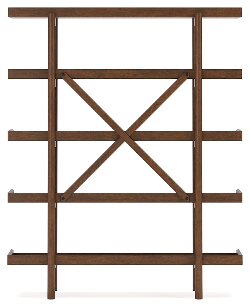 Lyncott Brown 70" Bookcase - Ella Furniture