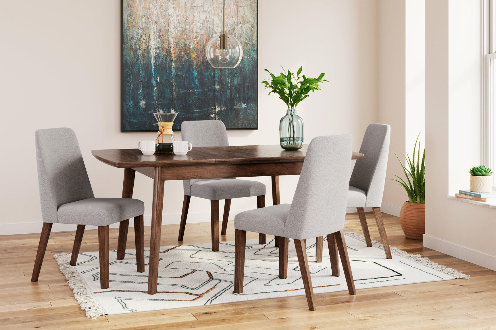 Lyncott Gray/brown Dining Table And 4 Chairs PKG015482 - D615-35 | D615-01 | D615-01 - Ella Furniture