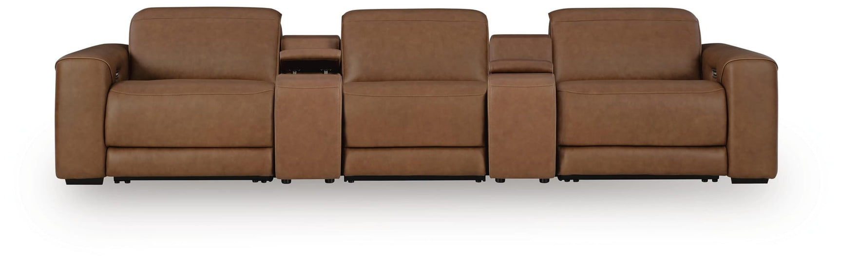 Magic Man Caramel 5-Piece Power Reclining Sectional with Console view 3
