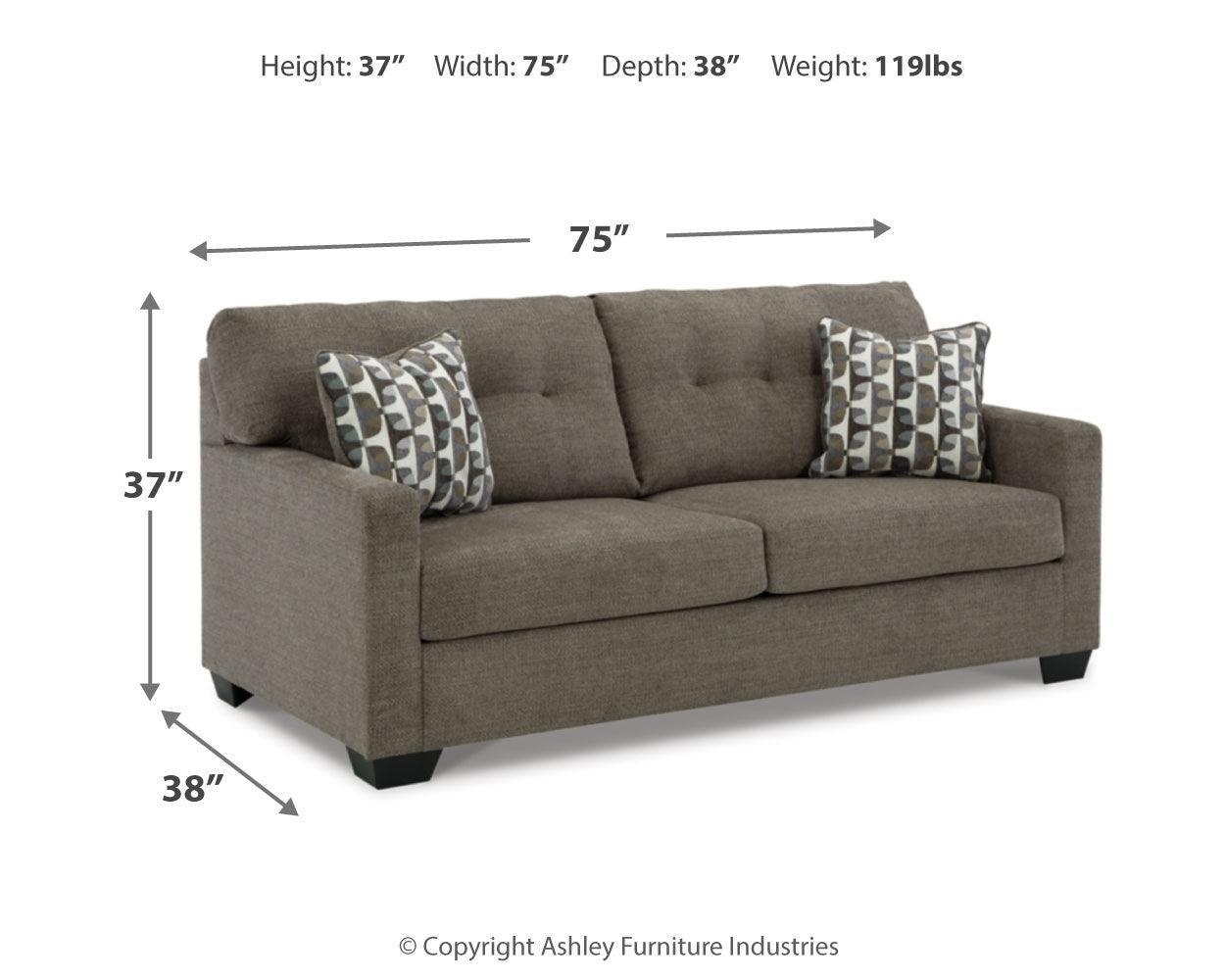 Mahoney Chocolate Sofa And Loveseat - Ella Furniture