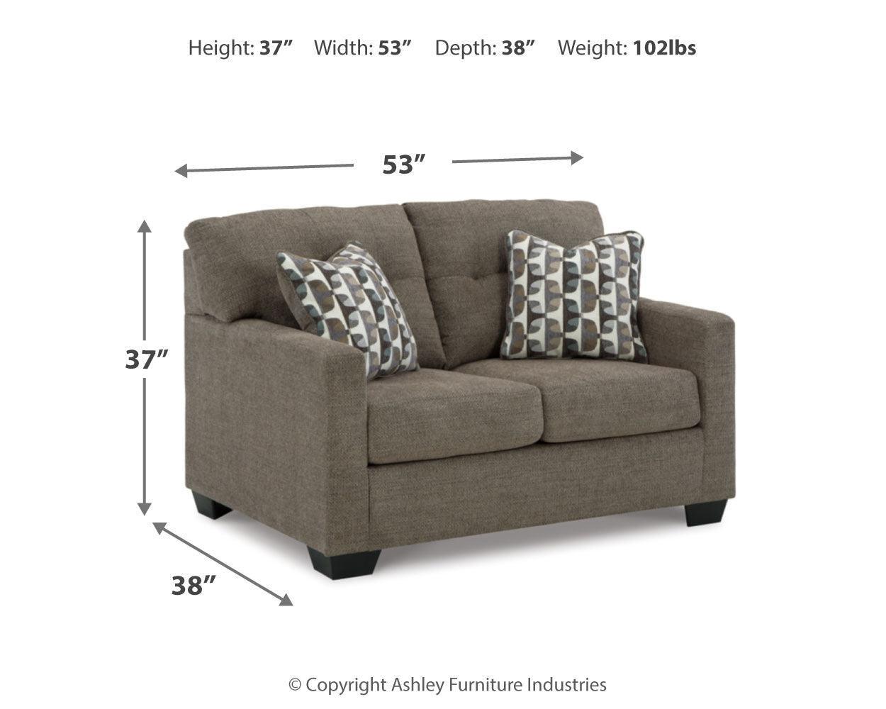 Mahoney Chocolate Sofa And Loveseat - Ella Furniture