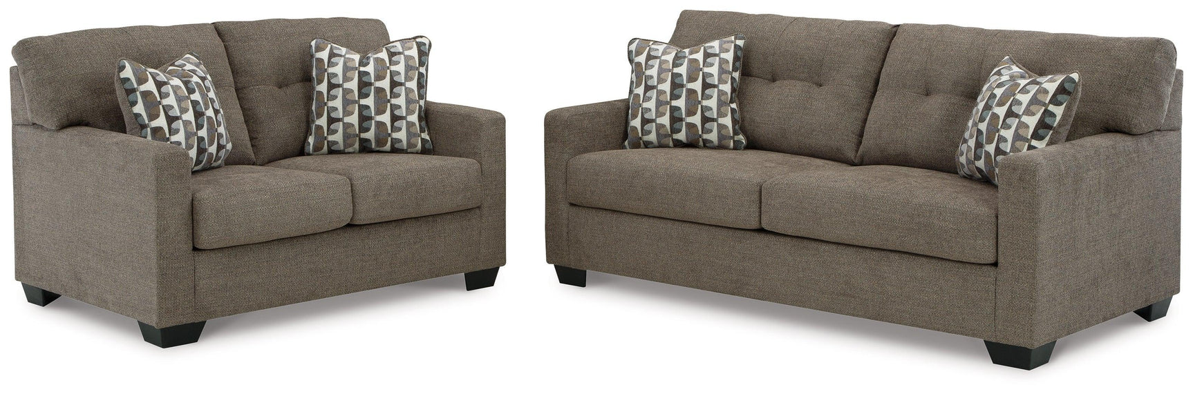 Mahoney Chocolate Sofa And Loveseat - Ella Furniture