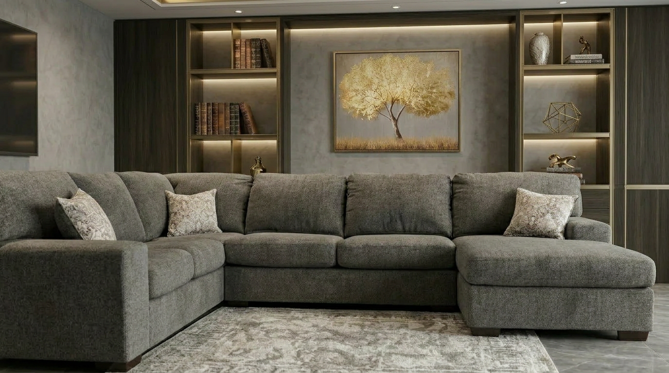 Austin Ash Chenille 3-Piece Sectional view 2