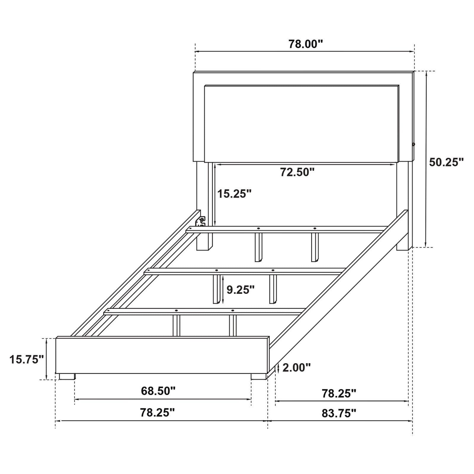 Marceline Eastern King Bed With LED Headboard White 222931Ke - Ella Furniture
