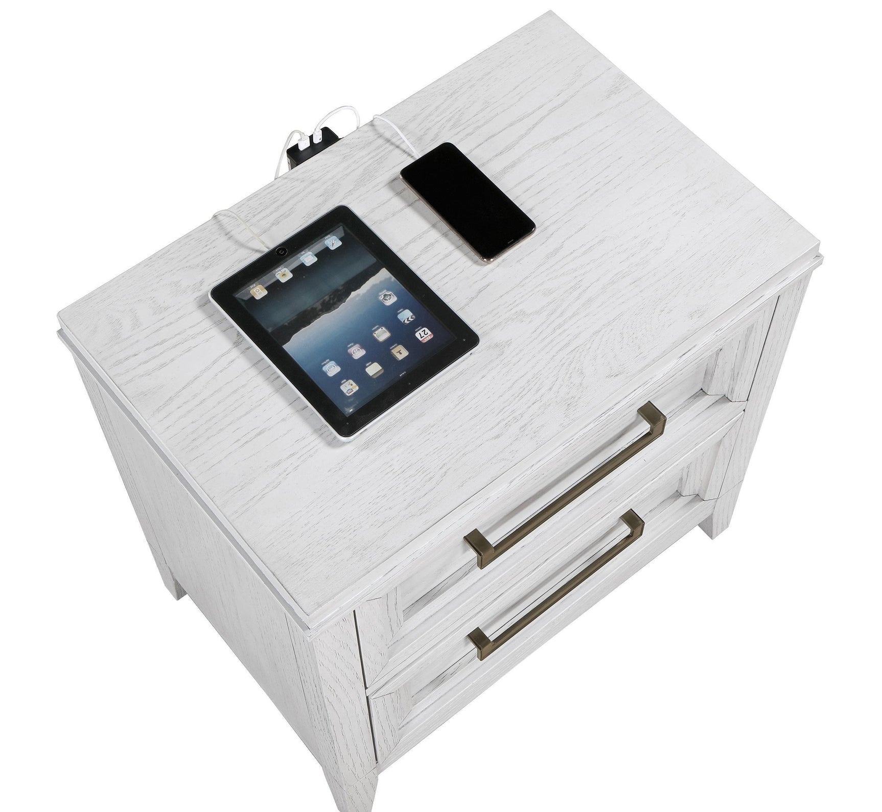 Marielle 2-drawer Nightstand Bedside Table Distressed White 224842 - Ella Furniture