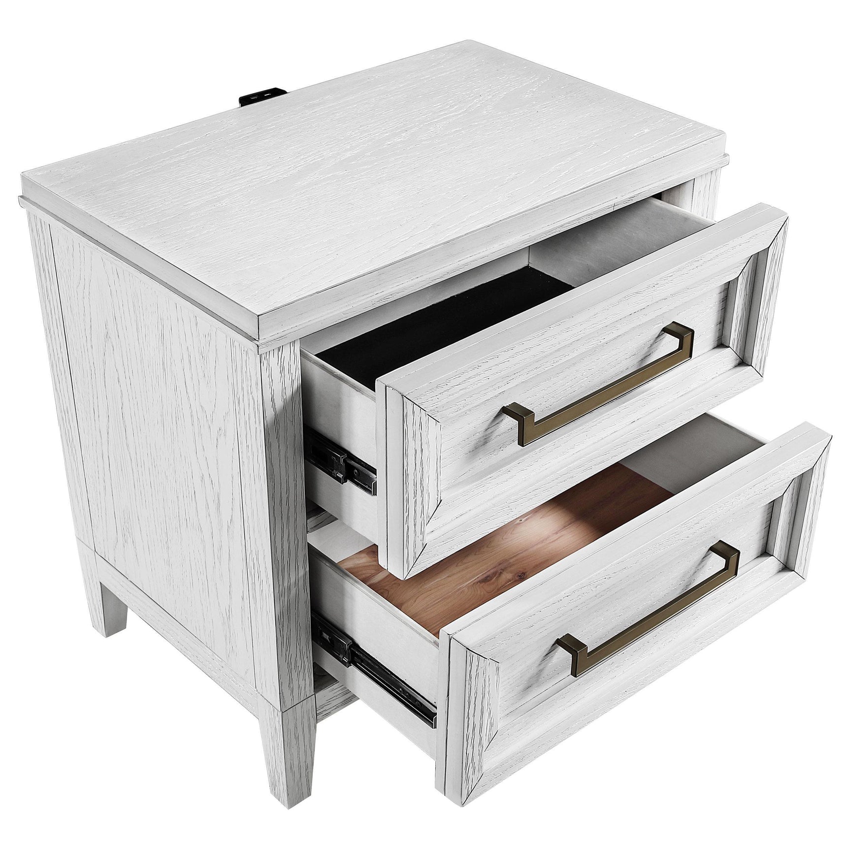 Marielle 2-drawer Nightstand Bedside Table Distressed White 224842 - Ella Furniture