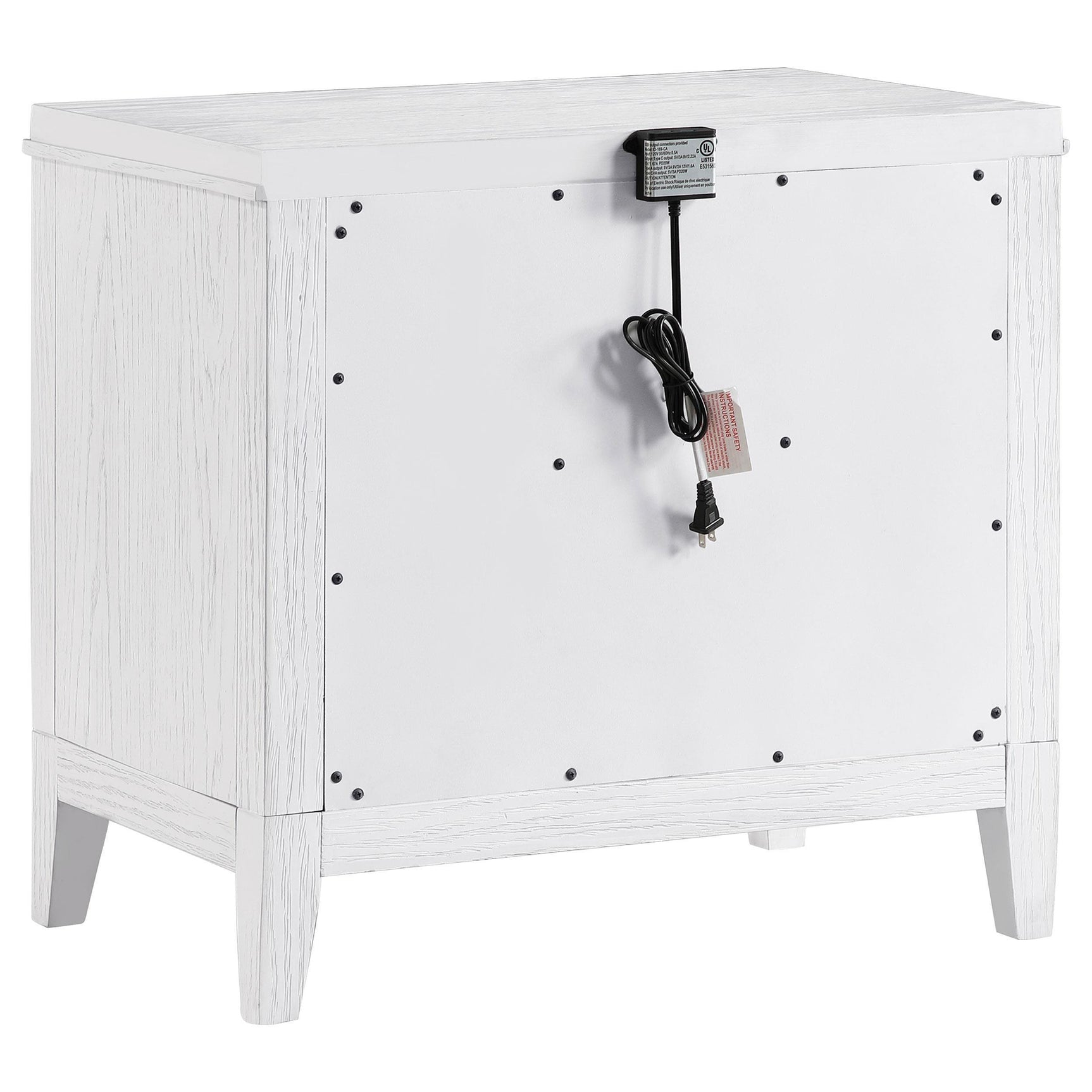 Marielle 2-drawer Nightstand Bedside Table Distressed White 224842 - Ella Furniture