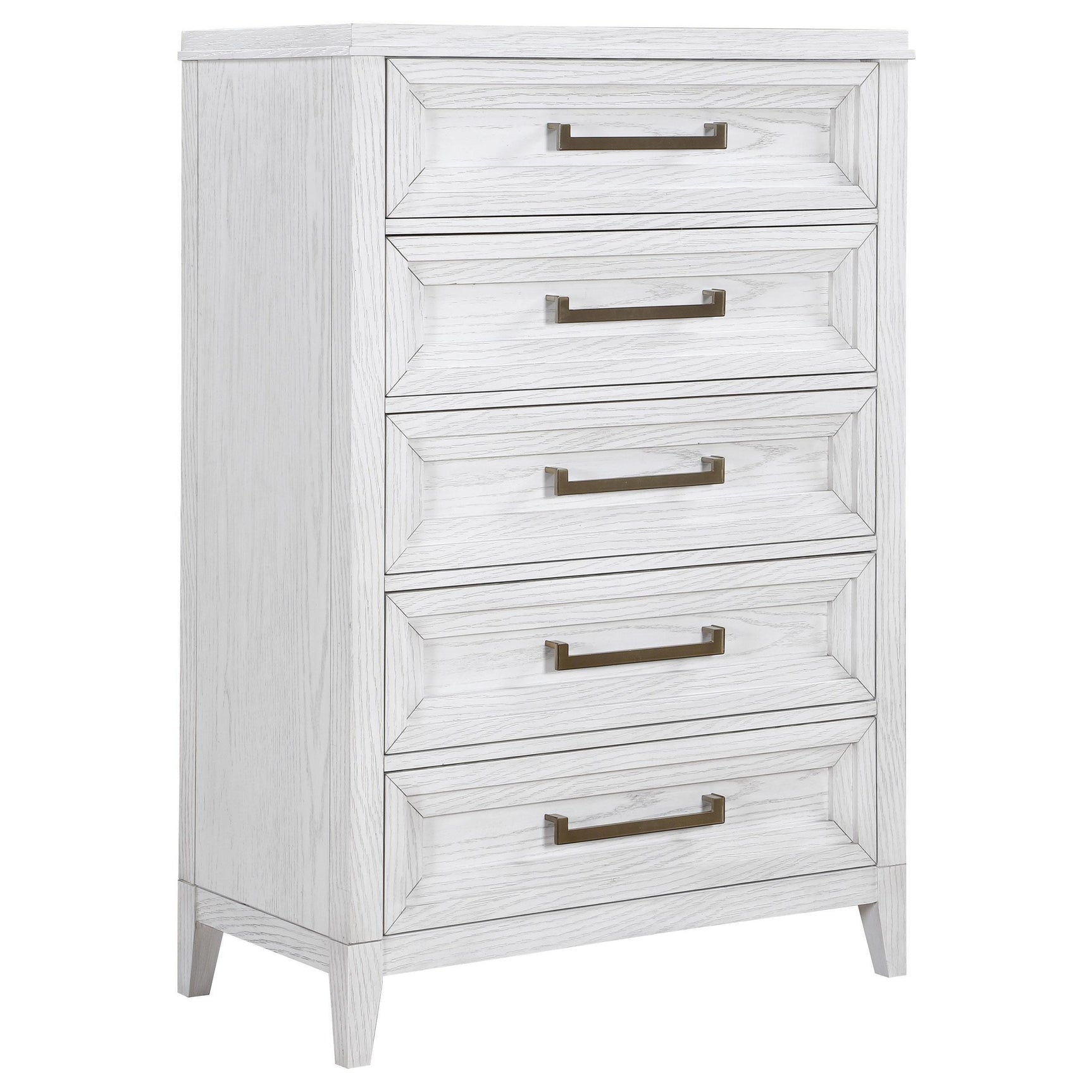 Marielle 5-drawer Bedroom Chest Distressed White 224845 - Ella Furniture
