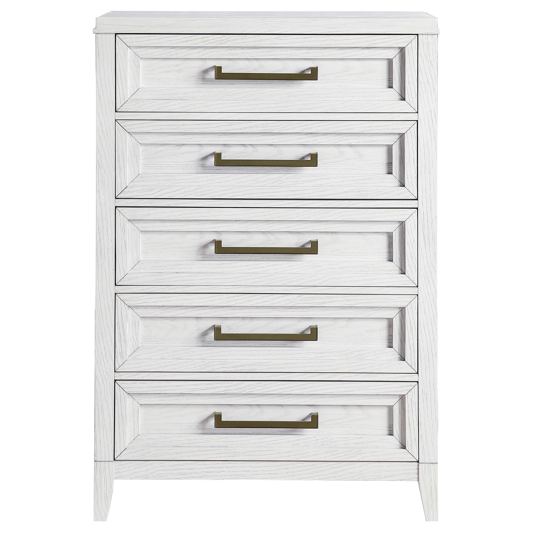 Marielle 5-drawer Bedroom Chest Distressed White 224845 - Ella Furniture