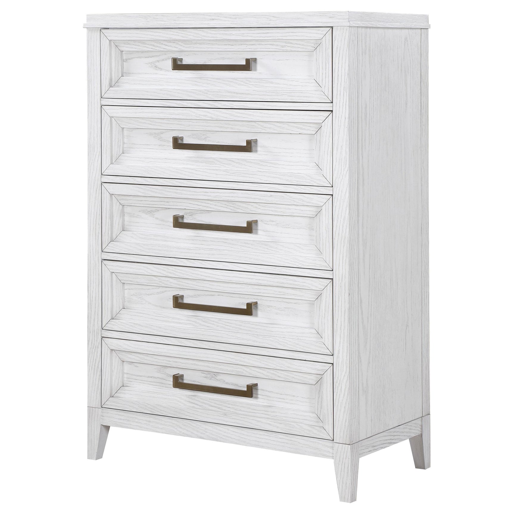 Marielle 5-drawer Bedroom Chest Distressed White 224845 - Ella Furniture
