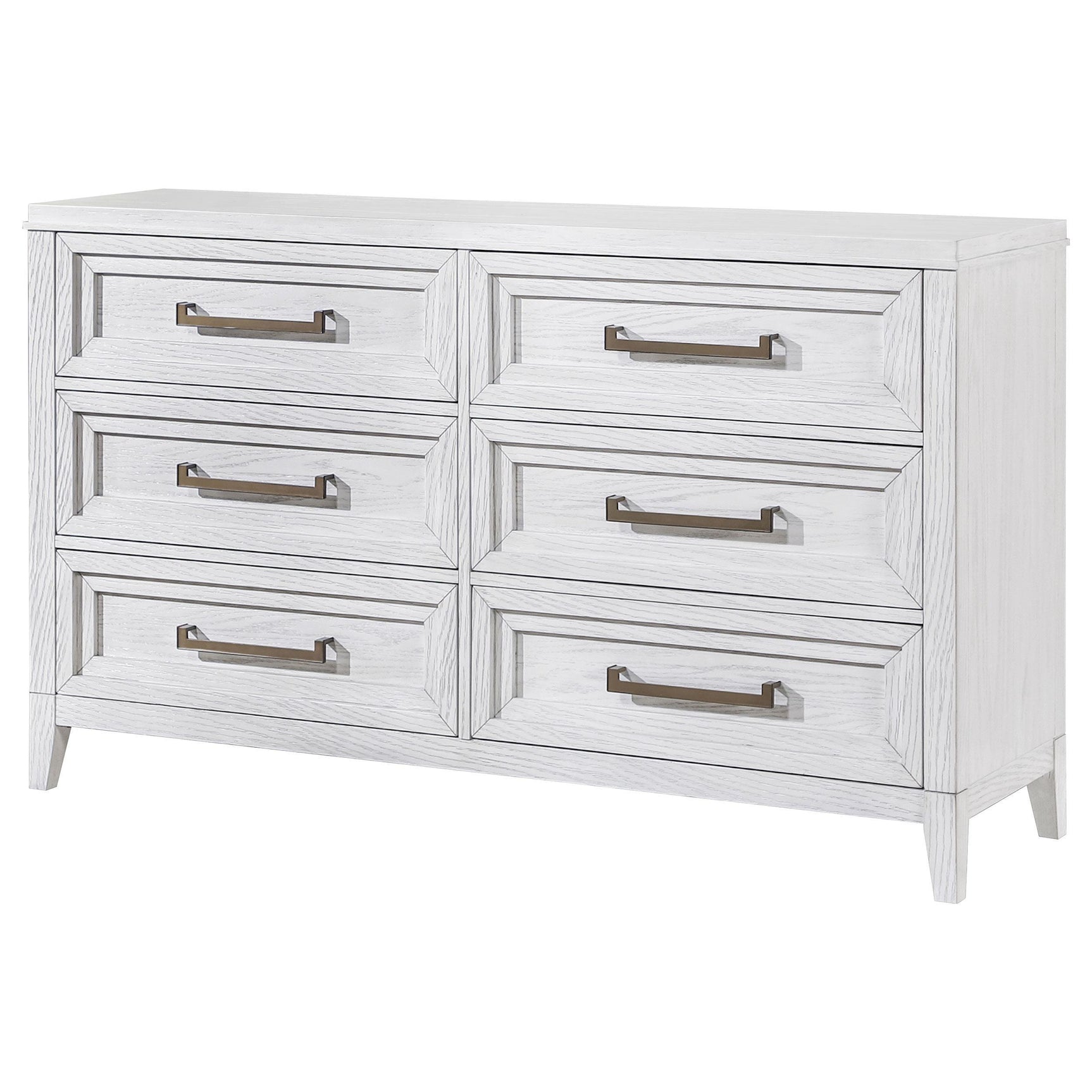 Marielle 6-drawer Bedroom Dresser Distressed White 224843 - Ella Furniture