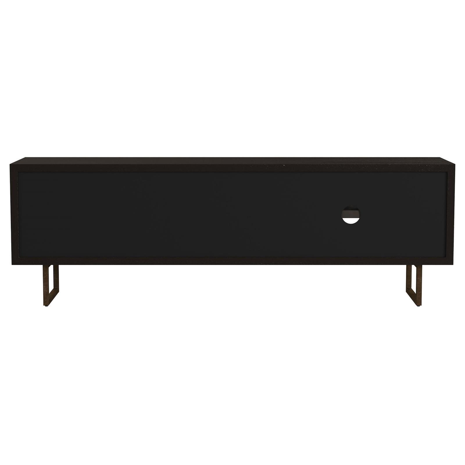 Marsden 2-Door Wood 70" Tv Stand Charcoal Black 703003 - Ella Furniture