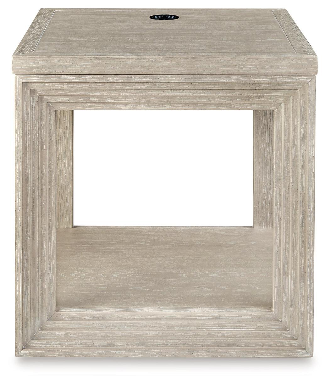 Marxhart Bisque End Table - Ella Furniture