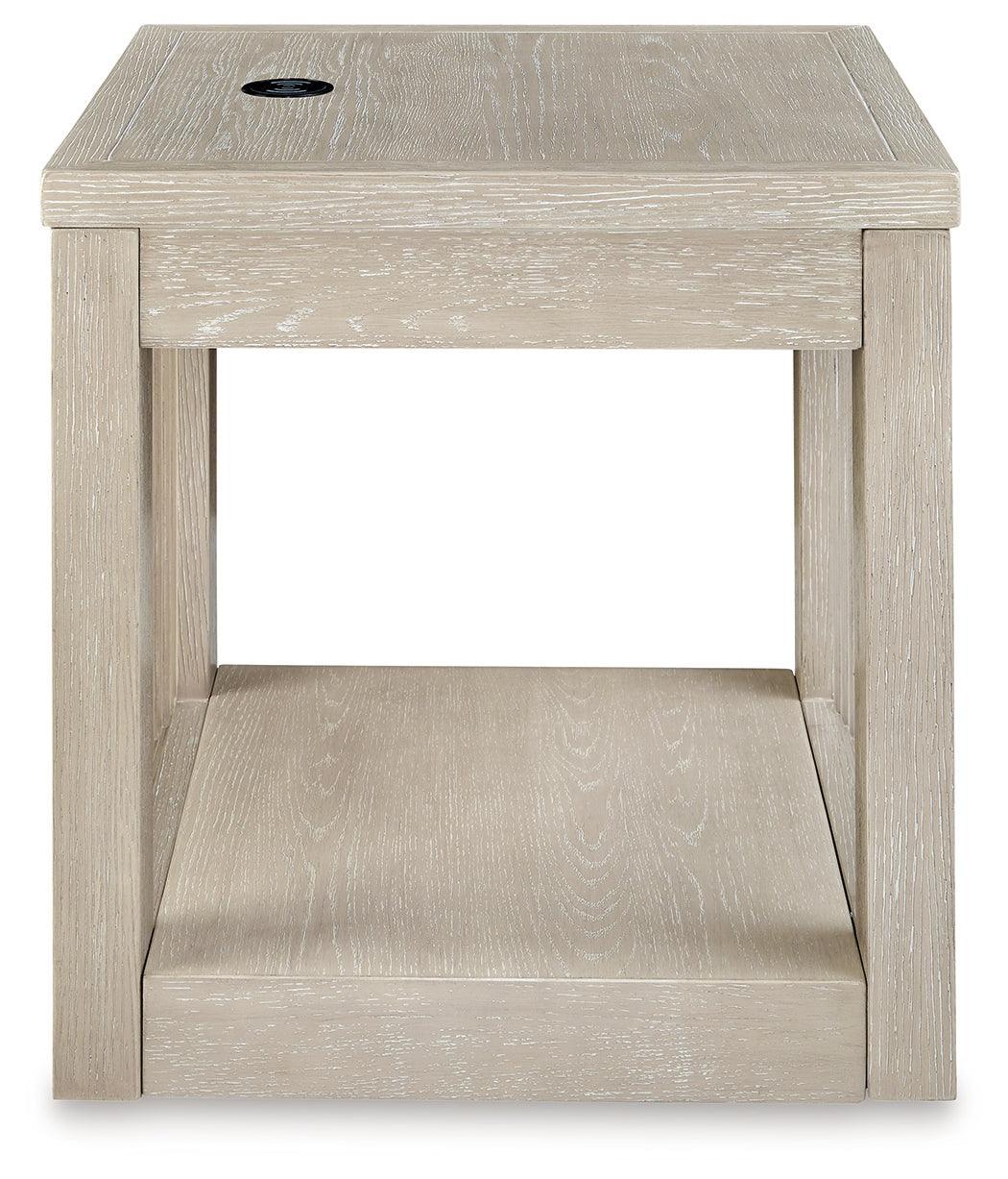 Marxhart Bisque End Table - Ella Furniture