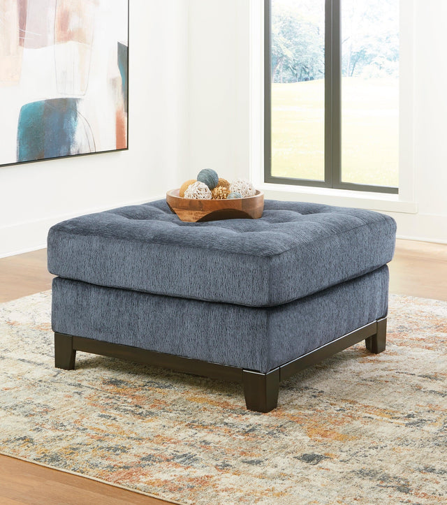 Maxon Place Navy Chenille Oversized Accent Ottoman - Ella Furniture