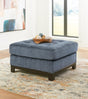 Maxon Place Navy Chenille Oversized Accent Ottoman - Ella Furniture