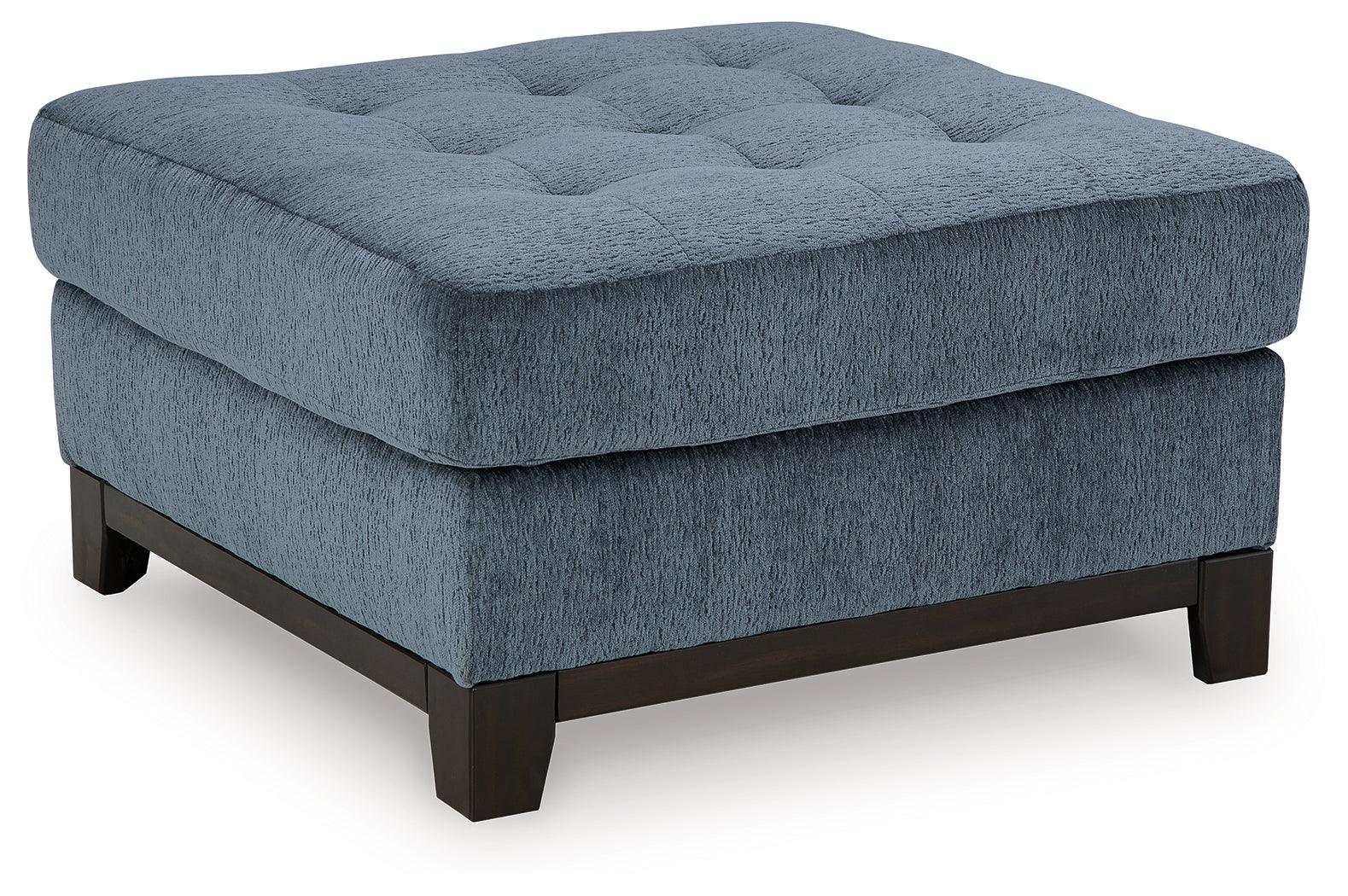 Maxon Place Navy Chenille Oversized Accent Ottoman - Ella Furniture