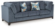 Maxon Place Navy Chenille Sofa - Ella Furniture