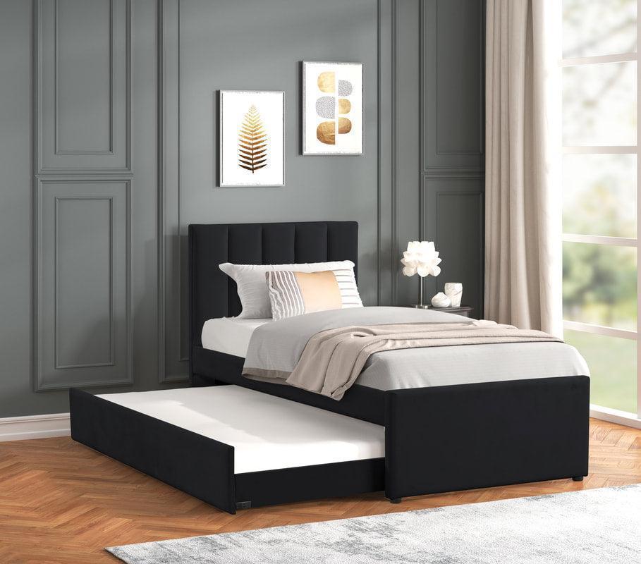 Maya Black Twin Platform Bed w Trundle