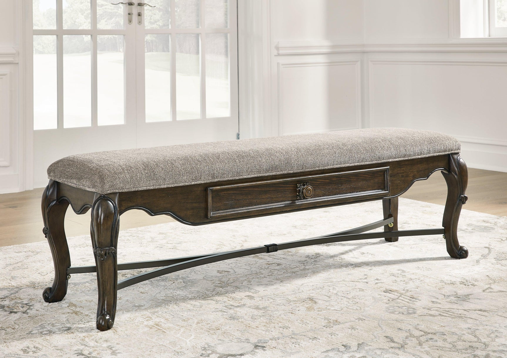 Maylee Dark Brown 63" Dining Bench - Ella Furniture
