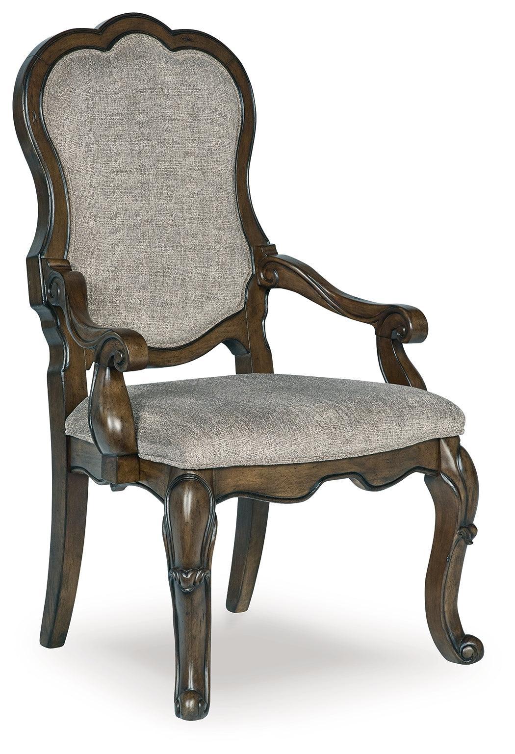 Maylee Dark Brown Dining Arm Chair - Ella Furniture