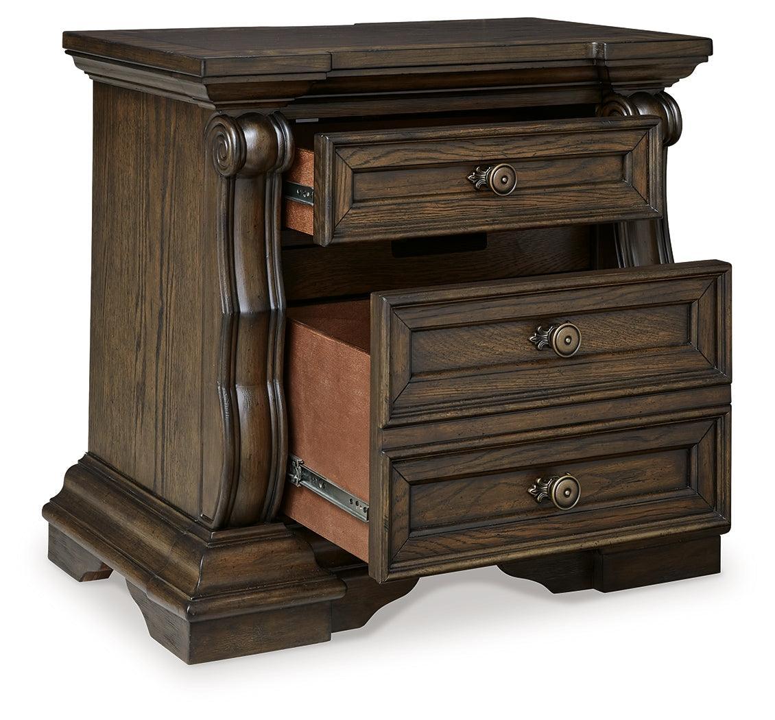 Maylee Dark Brown Nightstand - Ella Furniture