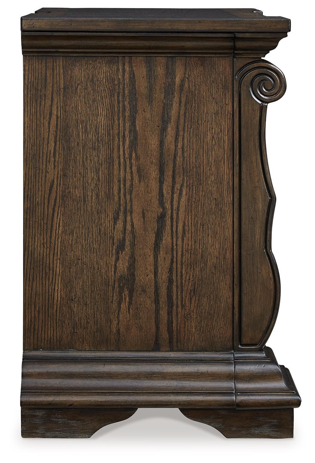 Maylee Dark Brown Nightstand - Ella Furniture