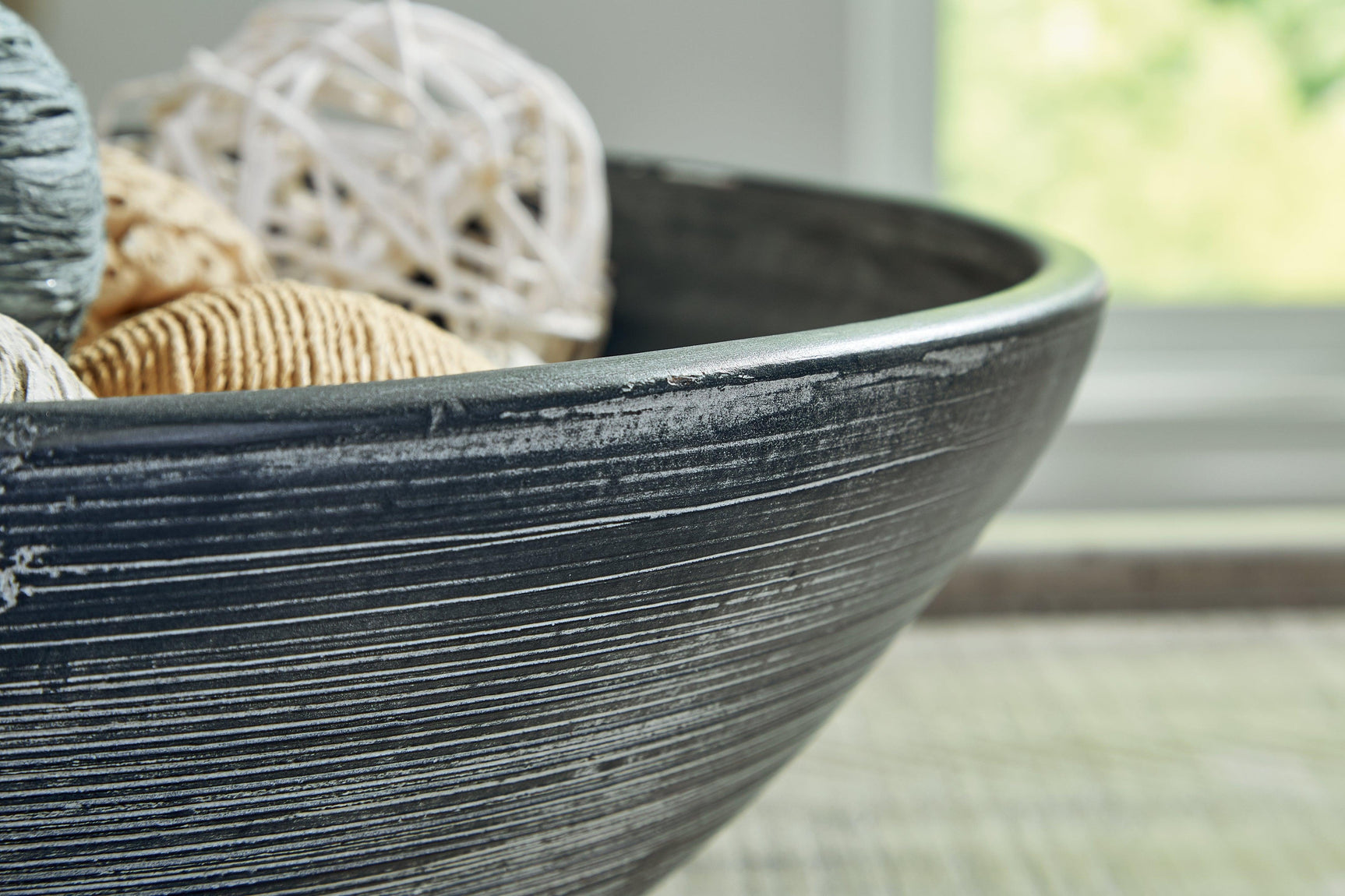 Meadie Distressed Blue Bowl - Ella Furniture