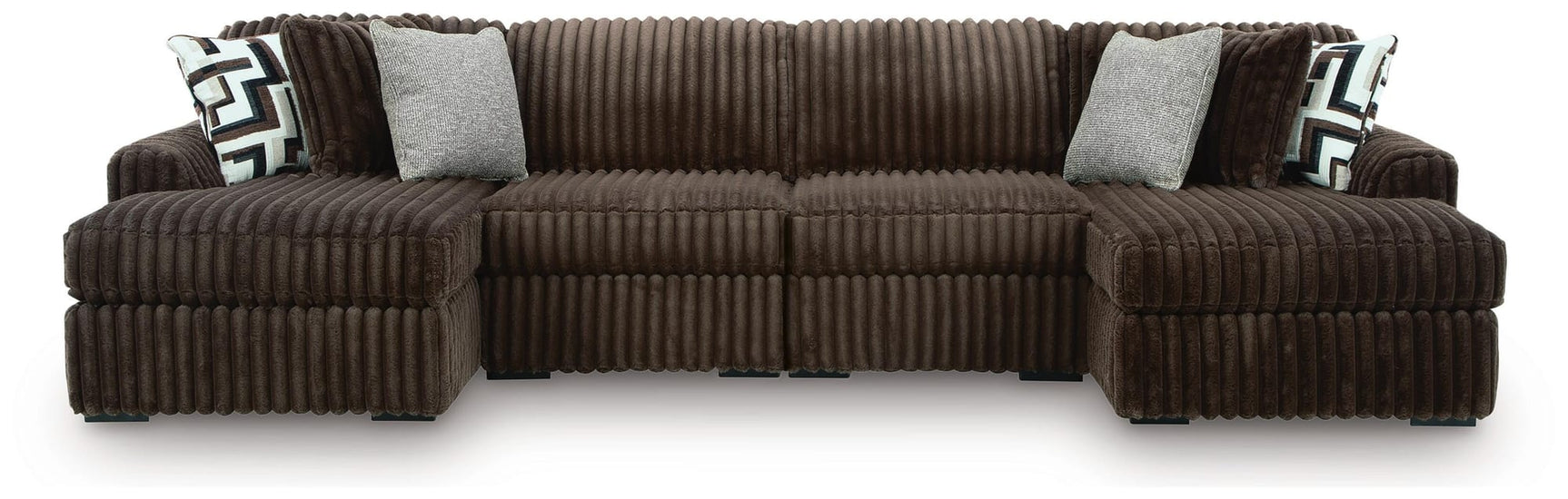 Midnight-Madness Chocolate 4-Piece Double Chaise Sectional from Ella Furniture