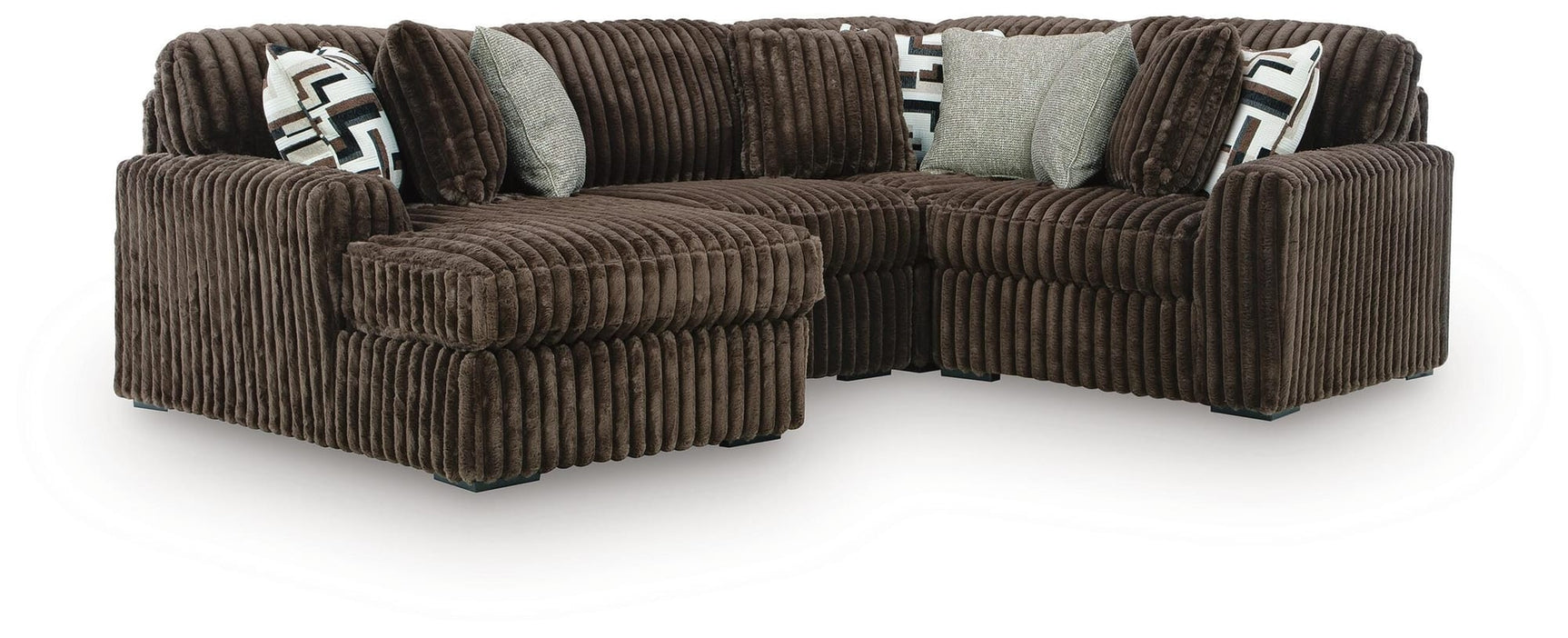 Midnight-Madness Chocolate 4-Piece Sectional with Chaise from Ella Furniture