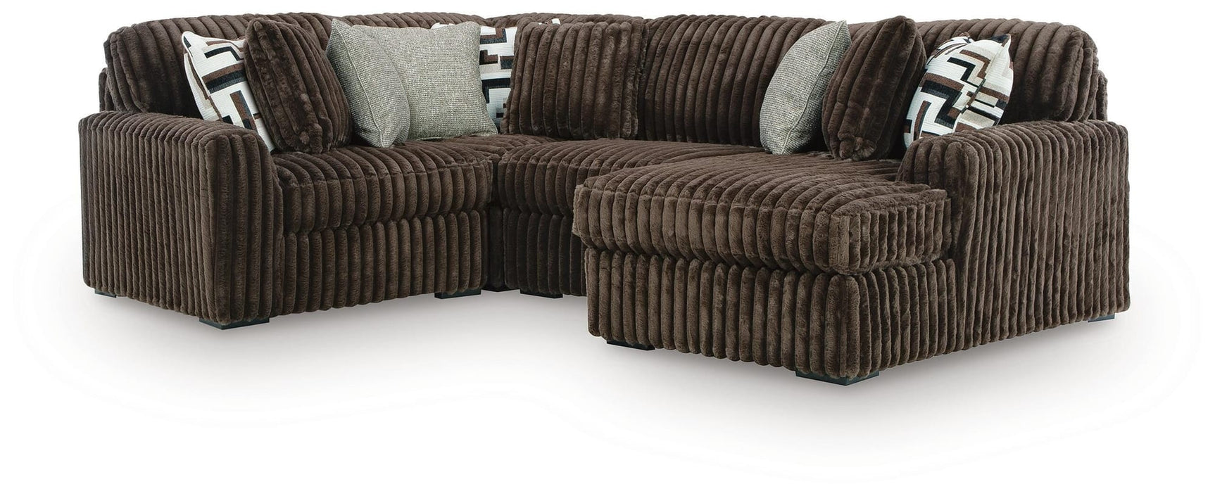 Midnight-Madness Chocolate 4-Piece Sectional with Chaise from Ella Furniture