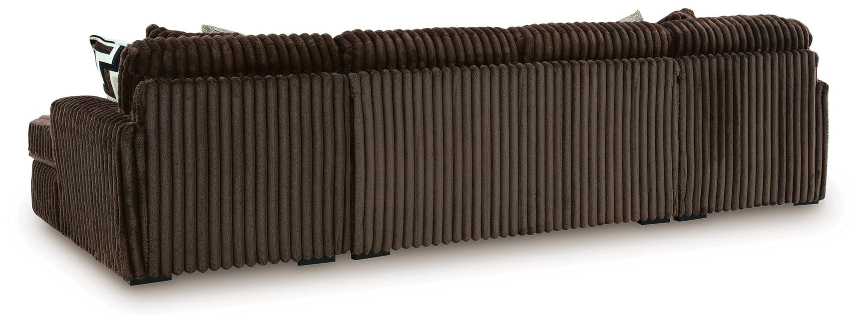 Midnight-Madness Chocolate Velvet 3-Piece Sectional with Chaise view 2