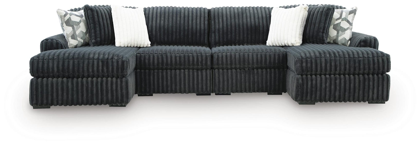 Midnight-Madness Gunmetal 4-Piece Double Chaise Sectional from Ella Furniture
