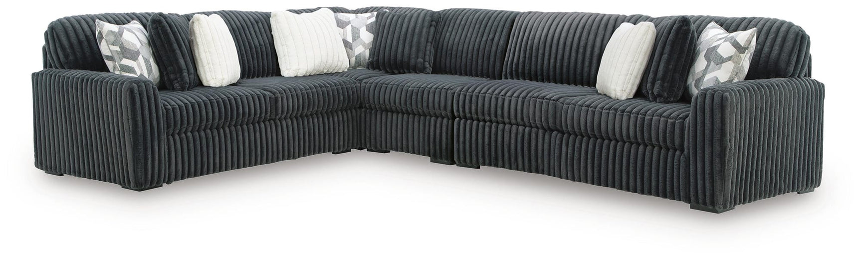 Midnight-Madness Gunmetal 4-Piece Sectional from Ella Furniture
