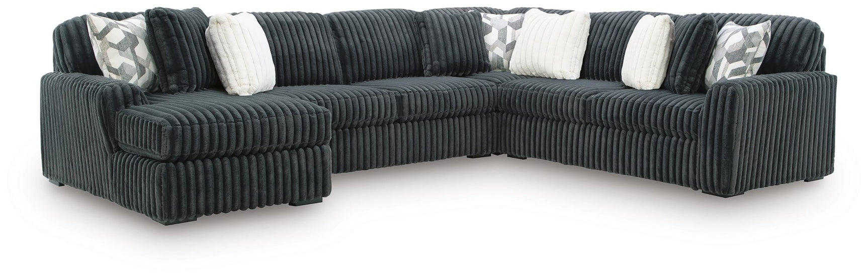 Midnight-Madness Gunmetal 4-Piece Sectional with Chaise view 2