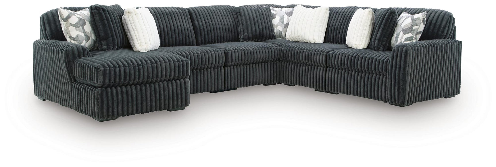 Midnight-Madness Gunmetal 6-Piece Sectional with Chaise from Ella Furniture