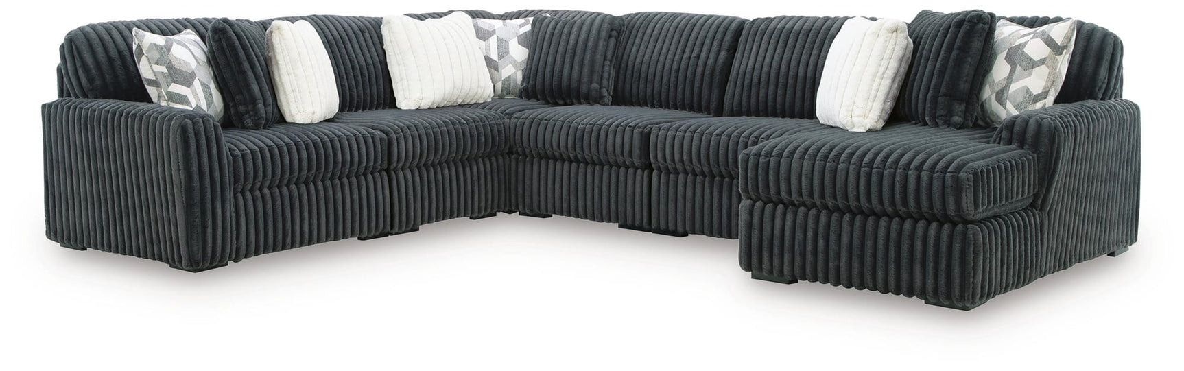 Midnight-Madness Gunmetal 6-Piece Sectional with Chaise from Ella Furniture