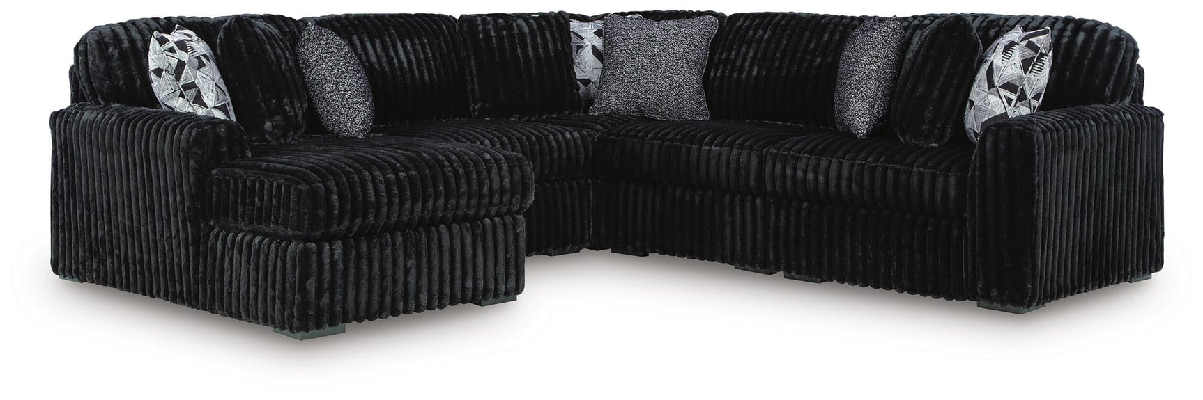 Midnight-Madness Onyx 5-Piece Sectional with Chaise from Ella Furniture