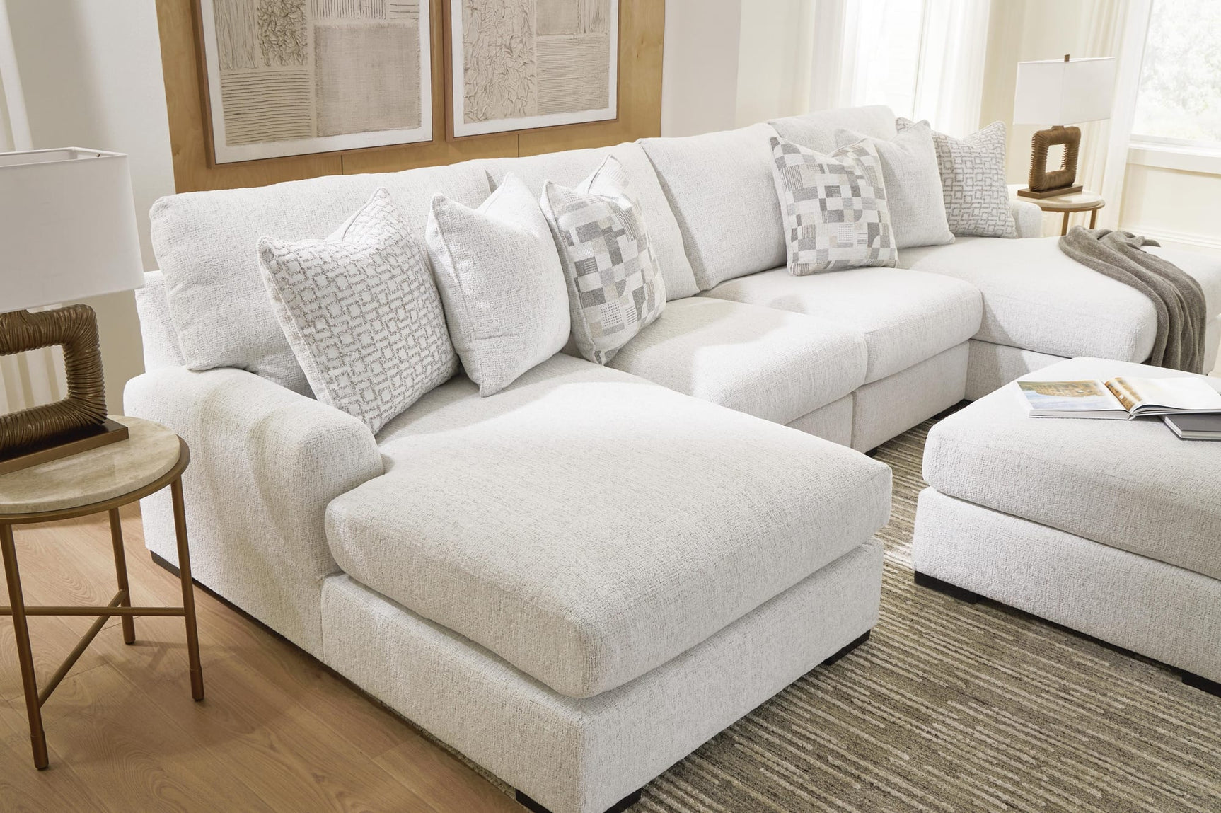 Misty-Lakes Chalk 4-Piece Double Chaise Sectional from Ella Furniture