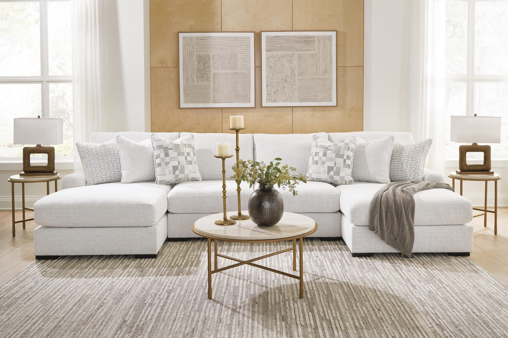 Misty-Lakes Chalk 4-Piece Double Chaise Sectional view 3