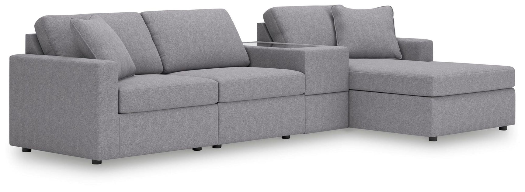Modmax Granite Performance Fabric,Next-Gen Nuvella™ 4-Piece Sectional with Chaise from Ella Furniture