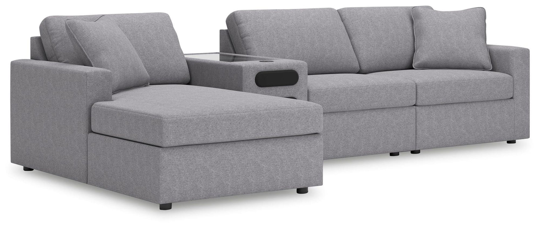 Modmax Granite Performance Fabric,Next-Gen Nuvella™ 4-Piece Sectional with Chaise from Ella Furniture