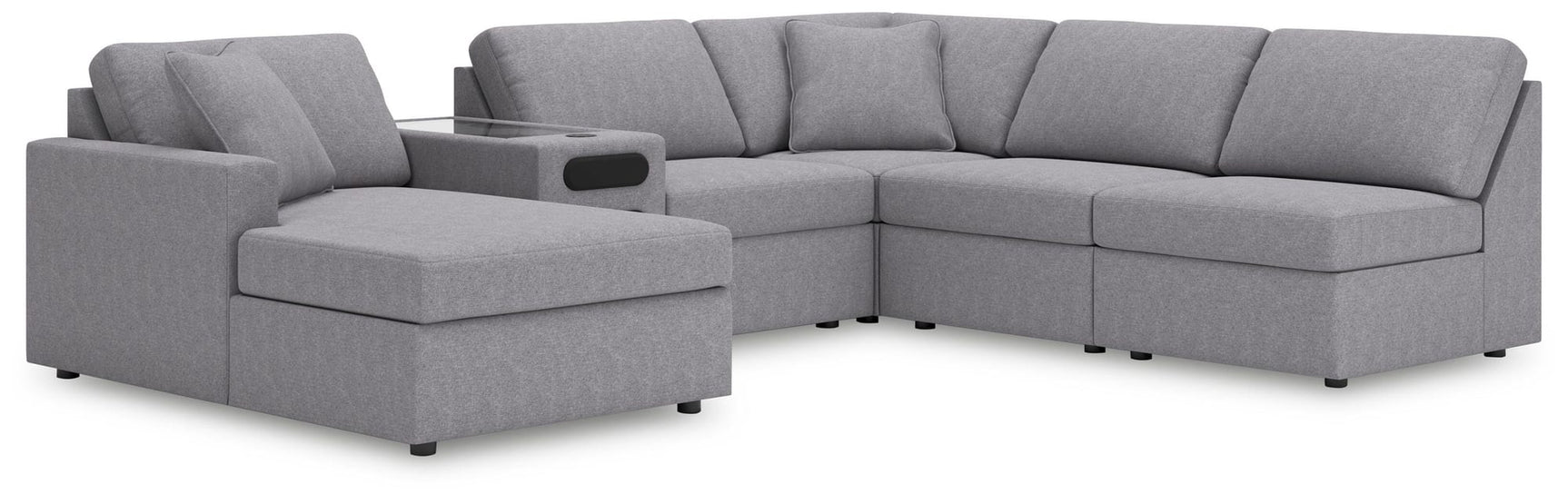 Modmax Granite Performance Fabric,Next-Gen Nuvella™ 6-Piece Sectional with Chaise from Ella Furniture
