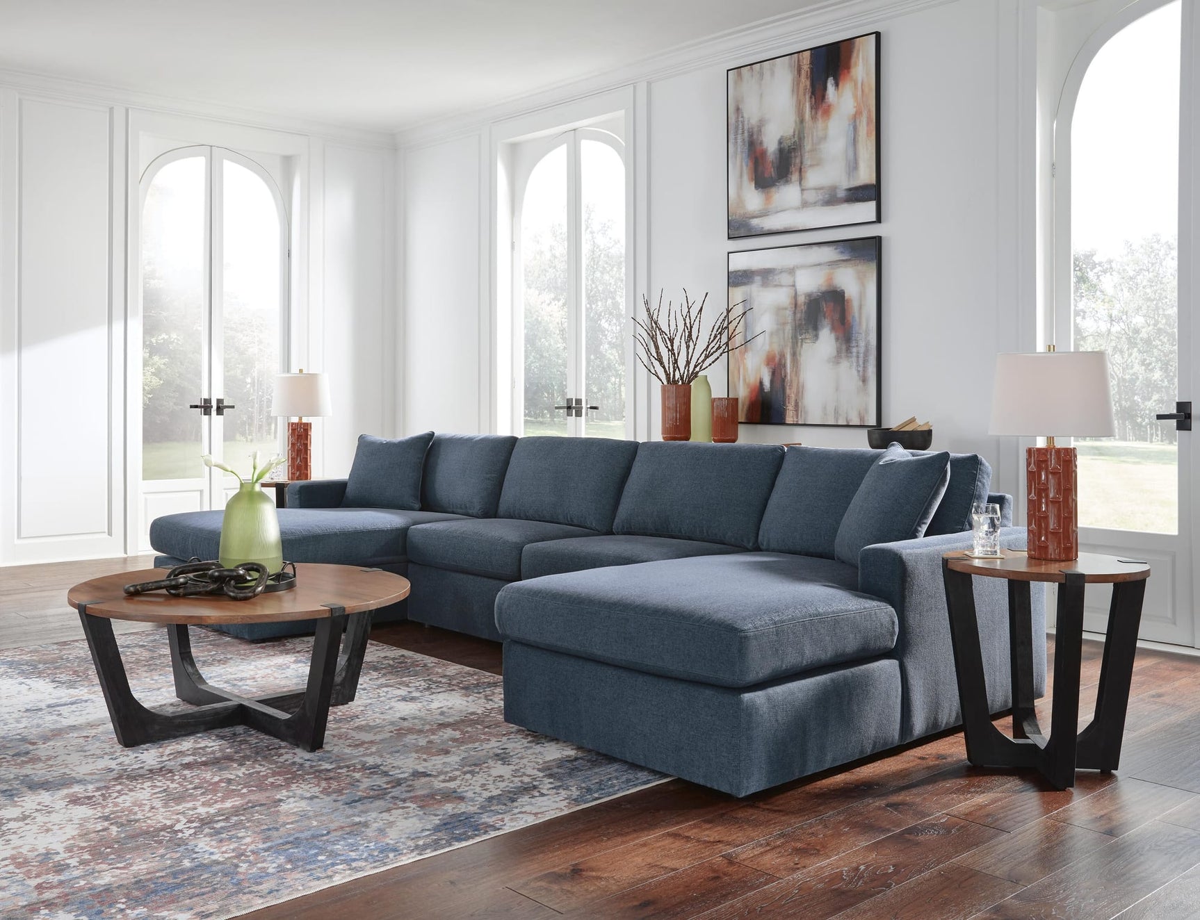Modmax Ink Performance Fabric,Next-Gen Nuvella™ 4-Piece Sectional with Chaise view 3