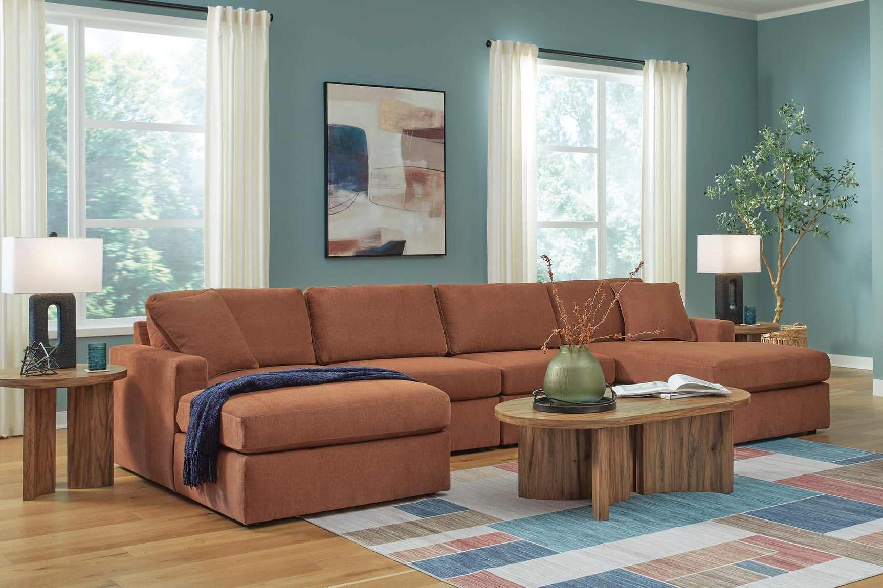 Modmax Spice Performance Fabric,Next-Gen Nuvella™ 4-Piece Sectional with Chaise view 3