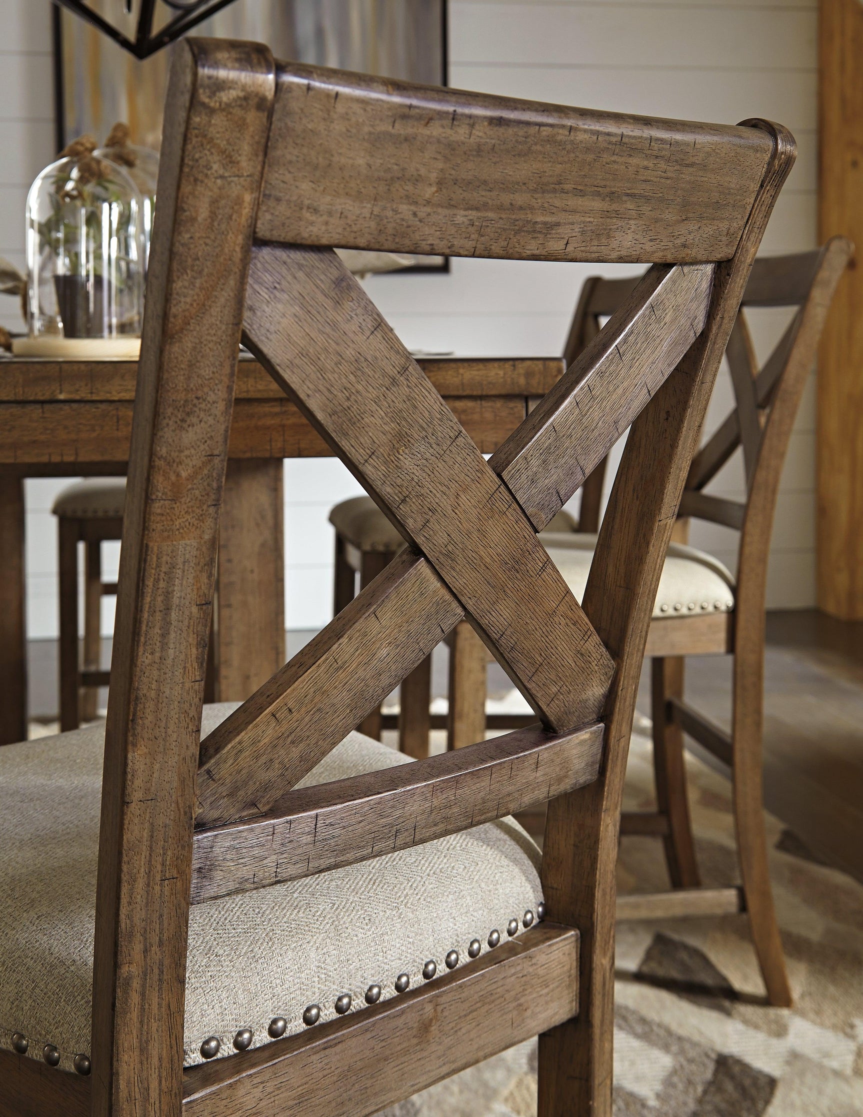 Moriville Grayish Brown Counter Height Dining Table And 4 Barstools - Ella Furniture
