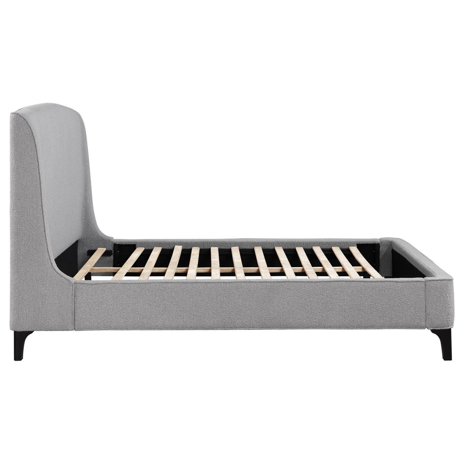Mosby Upholstered Curved Headboard Eastern King Platform Bed Light Grey 306021Ke - Ella Furniture