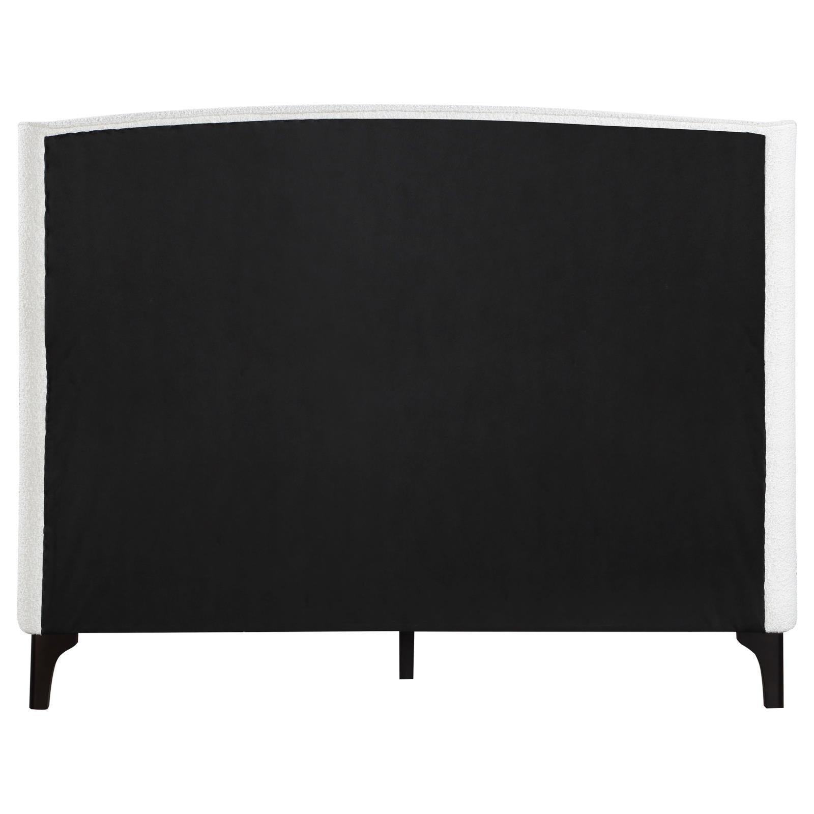 Mosby Upholstered Curved Headboard Eastern King Platform Bed White 306020Ke - Ella Furniture