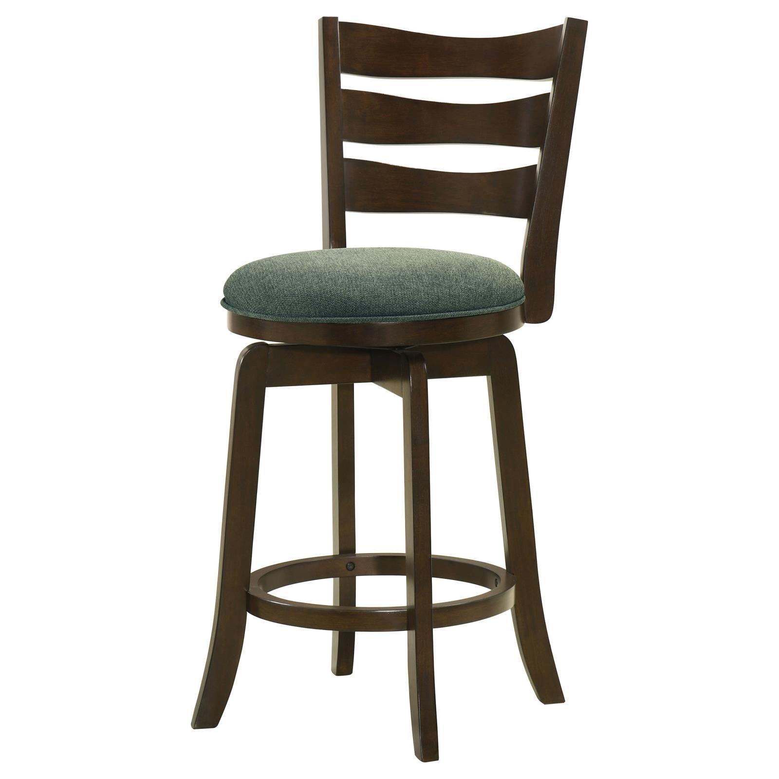 Murphy Ladder Back Counter Height Swivel Bar Stool Dark Cherry And Hunter Green 181378 - Ella Furniture