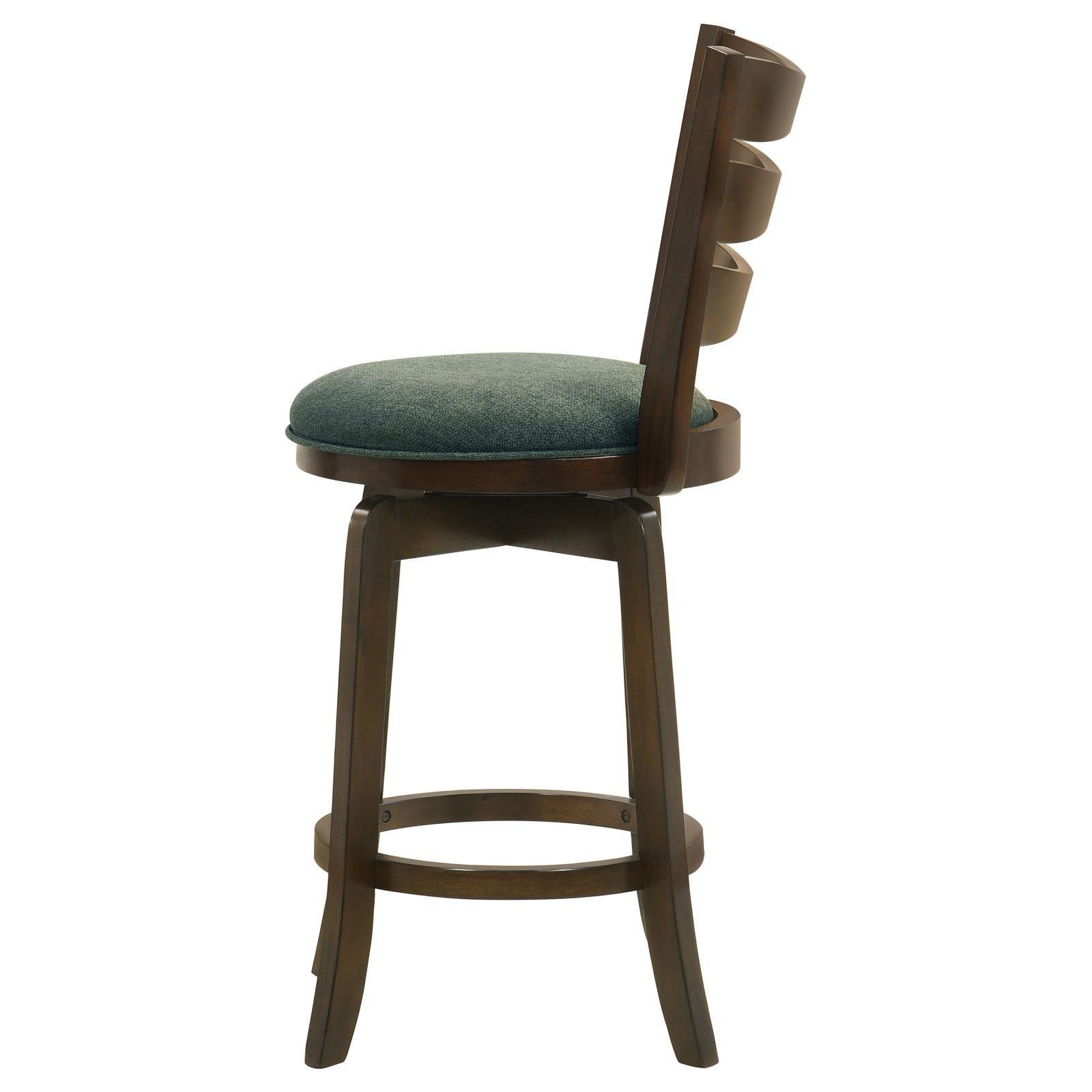 Murphy Ladder Back Counter Height Swivel Bar Stool Dark Cherry And Hunter Green 181378 - Ella Furniture